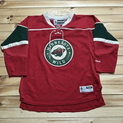 Reebok Minnesota Wild NHL Hockey Jersey Logo Blank Youth Size L/XL Red - Image 1 of 4