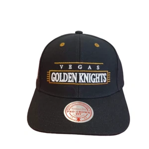 Mitchell & Ness Black Vegas Golden Knights NHL Pro Crown Fit Snapback Cap Hat - Picture 1 of 6