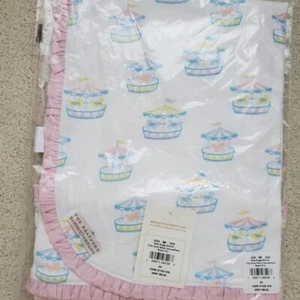 NWT The Beaufort Bonnet Company Buggy Blanket Candy Stripe Carousel Pink - Picture 1 of 9