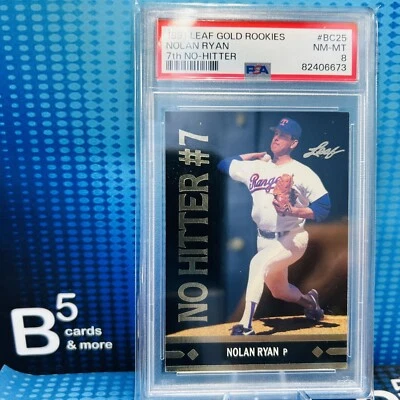 1991 Nolan Ryan #BC25 Leaf Gold Rookies 7th No-Hitter PSA 8 Texas Rangers - Image 1 of 2