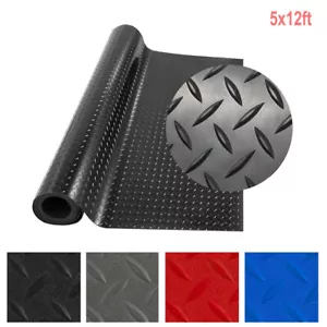 Tappetino piastrelle garage 5x12 piedi antiscivolo rotolo diamantato rimorchio impermeabile PVC - Foto 1 di 20
