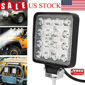 Durable 48W LED Work Light - 4" Square Flood, 12V/24V OffRoad/Truck - Bild 1 von 17