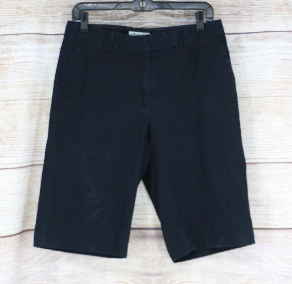 Y2K Covington Stretch Womens Size 8 Straight Leg Knee Length Shorts Black - Image 1 of 4
