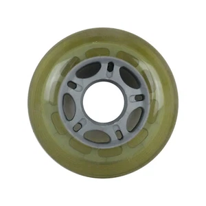 Rueda de patín en línea multiuso 72 mm 90A transparente/plateada exterior (individual) - Imagen 1 de 3
