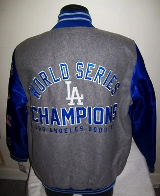 LOS ANGELES DODGERS 7 TME WORLD SERIES CHAMPION FALL Jacket  GRAY/BLUE XL 2X - Image 1 of 4