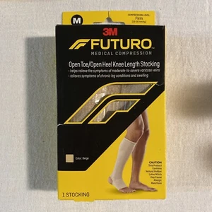 Futuro Open Toe/Open Heel Knee Length Stocking - Size Medium Firm NEW ITEM  - Picture 1 of 2