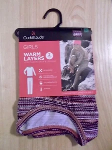 CUDDL DUDS GIRLS WARM LAYERS CREW & LEGGING - MULTI-COLOR - LARGE (10/12) - NWT - Picture 1 of 4