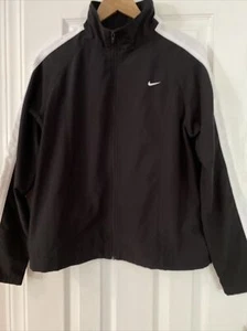 Nike Women's Black & White Full-Zip Track Jacket - Size M (8-10) - EUC! - Picture 1 of 4
