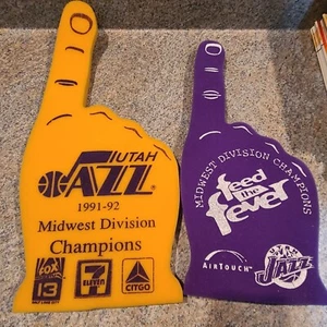 Vintage 1991-1992 Midwest Champs Utah Jazz Foam Finger John Stockton Malone (D1 - Picture 1 of 8