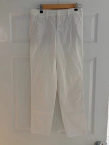 Vince Women’s Career Pants 4 White Straight Pockets Cotton - Picture 1 of 6