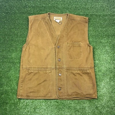 Vintage 90s Coda Brown Denim Hunting Work Vest Workwear Men's Medium 22x27 -READ - Image 1 of 4