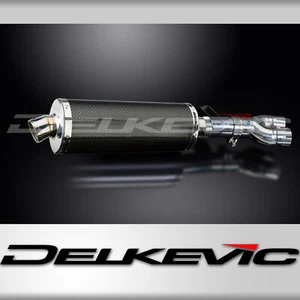 Honda NT400 Bros NT650 Hawk 88-93 Slip On 14" Oval Carbon Exhaust Muffler Kit - Picture 1 of 5