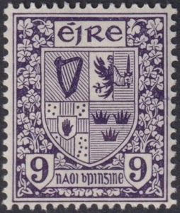 IRLANDA Sc #74 VLH 9P VIOLETA - ABRIGO DE BRAZOS - Imagen 1 de 1