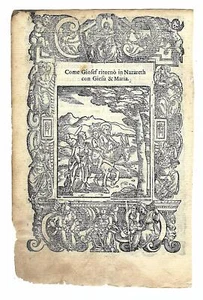 Stampa old print Giuseppe ritornò a Mazareth con Gesù e Maria A. Da Castello 157 - Imagen 1 de 2