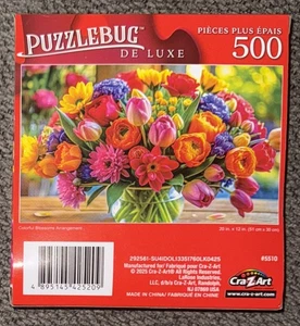 Puzzlebug Deluxe 500 piece Jigsaw Puzzle 20x12 “Colorful Blossoms Arrangement” - Picture 1 of 4