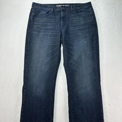 Kenneth Cole Jeans Mens 38x32 Dark Wash Denim Stretch Straight Fit Classic Pants - Image 1 of 4