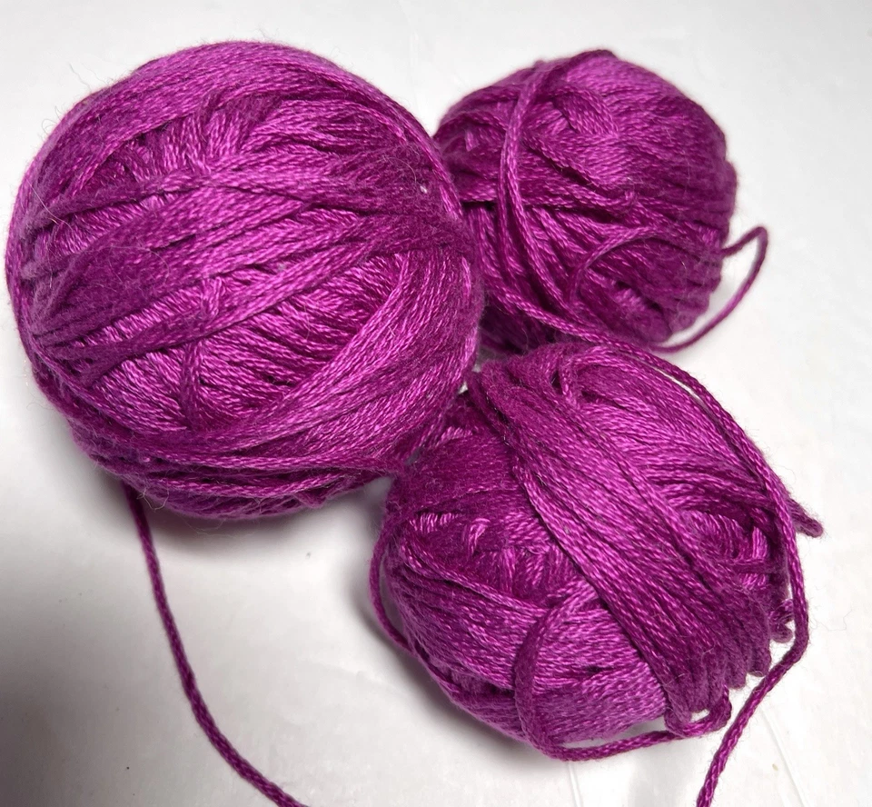 UNBRANDED COTTON Yarn. Lot of 3. Plum. I Combine Ship, See Details - Image 1 of 2
