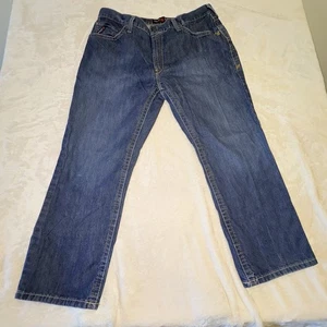 Ariat FR M4 Low Rise Boot Cut Jeans Mens 40x30 Faded Blue Workwear Arc Rate 20A - Picture 1 of 16