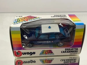 BBURAGO 4177 ALFA ROMEO GIULIETTA CARABINIERI -BLUE 1:43- GOOD IN BOX - Picture 1 of 8