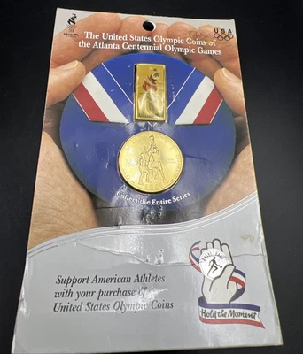 1995 Atlanta Olympics Basketball Commemorative Half dollar Coin Pin set Toner #A - Image 1 of 4