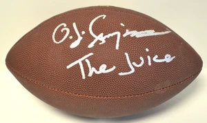O.J. Simpson "The Juice" Bills Autographed & Inscribed Football w/Beckett COA CR - Picture 1 of 4