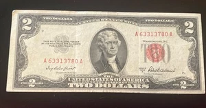 $2 Two Dollar Bill Series 1953A Federal Reserve Note Beautiful - Picture 1 of 2