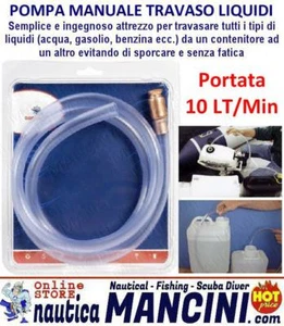 POMPA MANUALE TRAVASO LIQUIDI CARBURANTE BENZINA GASOLIO D.15 PORTATA 10 LT/MIN - Foto 1 di 5