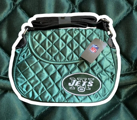 NFL New York Jets Football Littlearth Sport Noir Quilted Saddlebag Purse Bag-NWT Cover