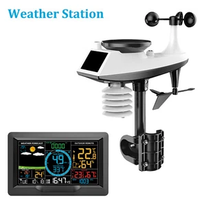 Weather Station In&Outdoor Weather Monitoring System Wind Speed Rain Gauge H6J8 - Picture 1 of 11