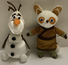 Disney Plush Kung Fu Panda Red Panda Master Shifu Frozen Olaf Snowman 8” Bundle