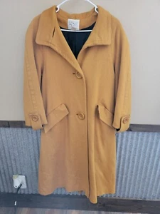 Vintage G W C good work clothes 80% Wool Coat Womens Long Trench Sz Petite 6 - Picture 1 of 9