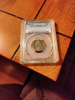 1991 S Jefferson Nickel PCGS PR69 DCAM - Image 1 of 2