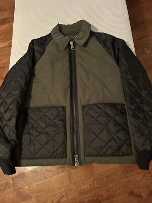 Michael Kors Men's Hybrid Chore Jacket Mixed Media Black Olive $298 Tag Sz L NWT - Image 1 of 4