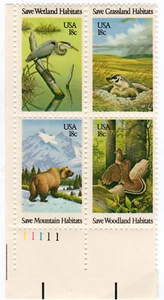 Scott #1924a (1921-24) Wildlife Habitat Plate Block of 4 Stamps - MNH - Picture 1 of 2