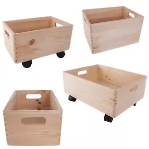 Cajas de madera | 4 tamaños | Cajas de almacenamiento de pino liso contenedores ordenados - Imagen 1 de 37