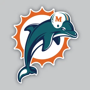 Pegatina/calcomanía de vinilo de los Miami Dolphins - fútbol americano de la NFL - AFC este - Florida - FL - Imagen 1 de 2