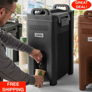 5 Gallon Black Insulated Hot Cold Catering Beverage Drink Dispenser Coffee Tea - Picture 1 of 12