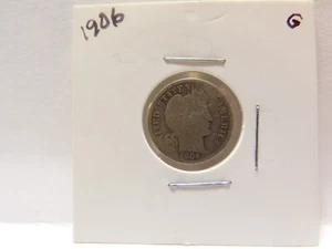 1906 P Barber Liberty Dime Scarce Silver Coin - Picture 1 of 2