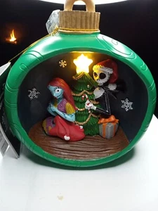 The Nightmare Before Christmas Jack & Sally Light Up Ornament Scene 2024 - Picture 1 of 2