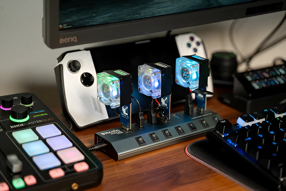 Ventilador Bitcoin Merch® 3 x GekkoScience RGB - ¡COMPAC A! - 1,05+TH/s Foto 1 de 1