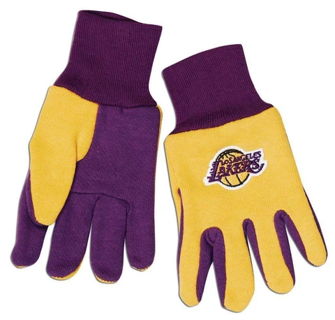 Los Angeles Lakers Two Tone Gloves - Adult Size [NEW] NCAA Work Glove Cold Cover