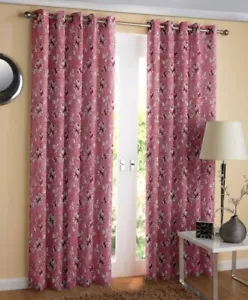 Set of 2 Eyelet Grommet Curtains for Home and Office Décor Polyester 8Ft - Picture 1 of 4