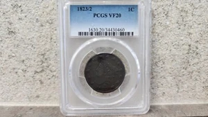 1823/2 Coronet Head Large Cent - 1c - PCGS VF20 - Afbeelding 1 van 4