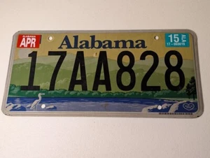 Placa de licencia vintage Clay County Alabama 17AA828 2015 Heart of Dixie - Imagen 1 de 1