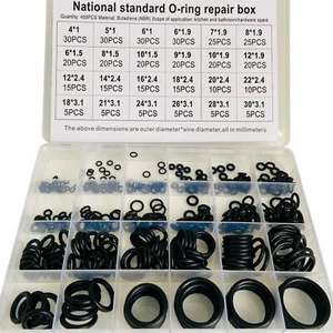 400-tlg Gummi O-Ringe Sortiment Set, 24 Größen O Ringe Sortiment Gummi O-Ring - Bild 1 von 11