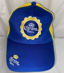 Sombrero de Camionero Corona Extra Azul Amarillo Unisex Hombres Mujeres Malla Bordada Snapback - Imagen 1 de 7