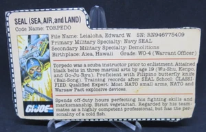 Torpedo 1983 Karteikarte GI Joe Vintage DC - Bild 1 von 2