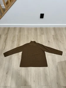 Neu mit Etikett Eileen Fisher Rollkragenpullover Medium haselnussbraun feine Merinowolle kastig geschnitten - Bild 1 von 15