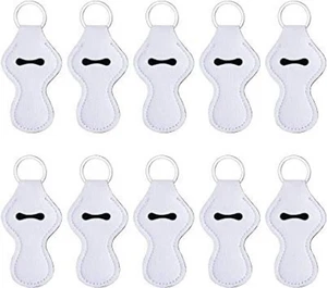 10x Porta Chapstick Bianco Vuoto, Portachiavi a Sublimazione - Foto 1 di 2