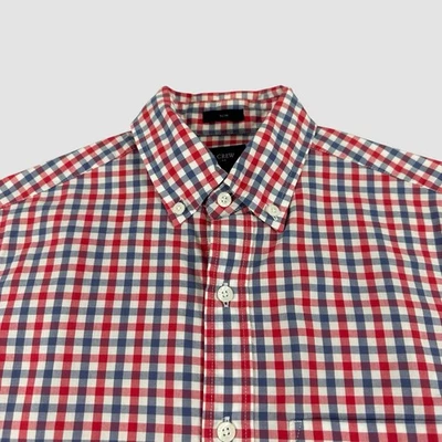 J.Crew Men’s XS Slim Red Gingham Long Sleeve Button Down Shirt Casual - Image 1 of 4